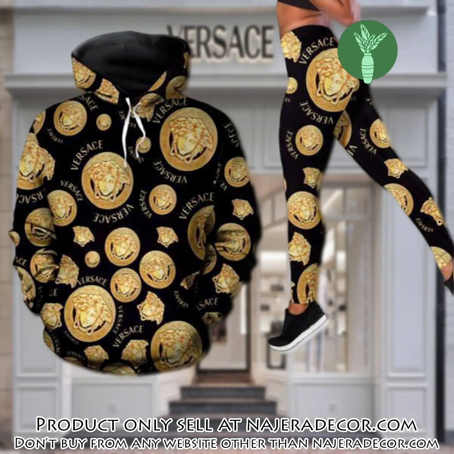 Gianni versace hoodie legging set luxury for women njr2611320